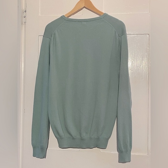 J. Crew cashmere & cotton sea foam v-neck large - Picture 6 of 8